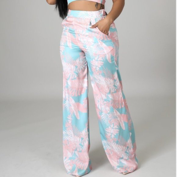 Pink/Mint Tropical Club Pant Set - Picture 4 of 7